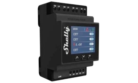 Shelly Pro 4PM LAN und WiFi-DIN-Rail Switch